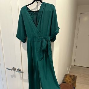 F21 Women's Dressy Green Jumpsuit